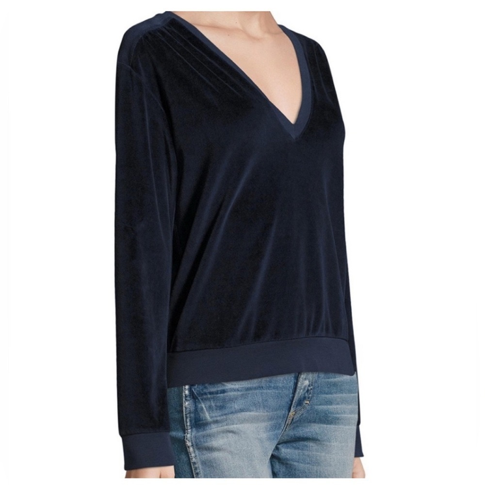 AMO Velour Deep V Sweatshirt